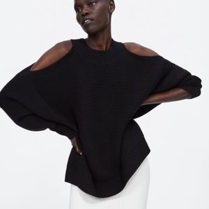 Cutout cold shoulder sweater
